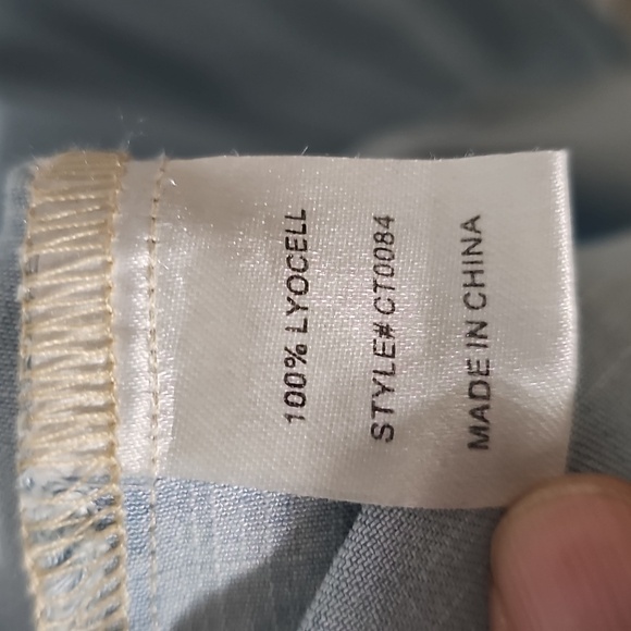 Light Blue Lace-Up Shirtdress - Picture 4 of 4